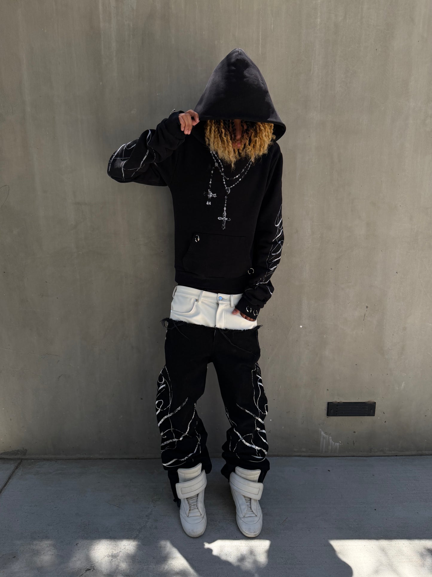 "Dark Snow" Leather Dipped Denim (Pre-Order)