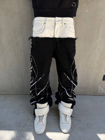 "Dark Snow" Leather Dipped Denim (Pre-Order)