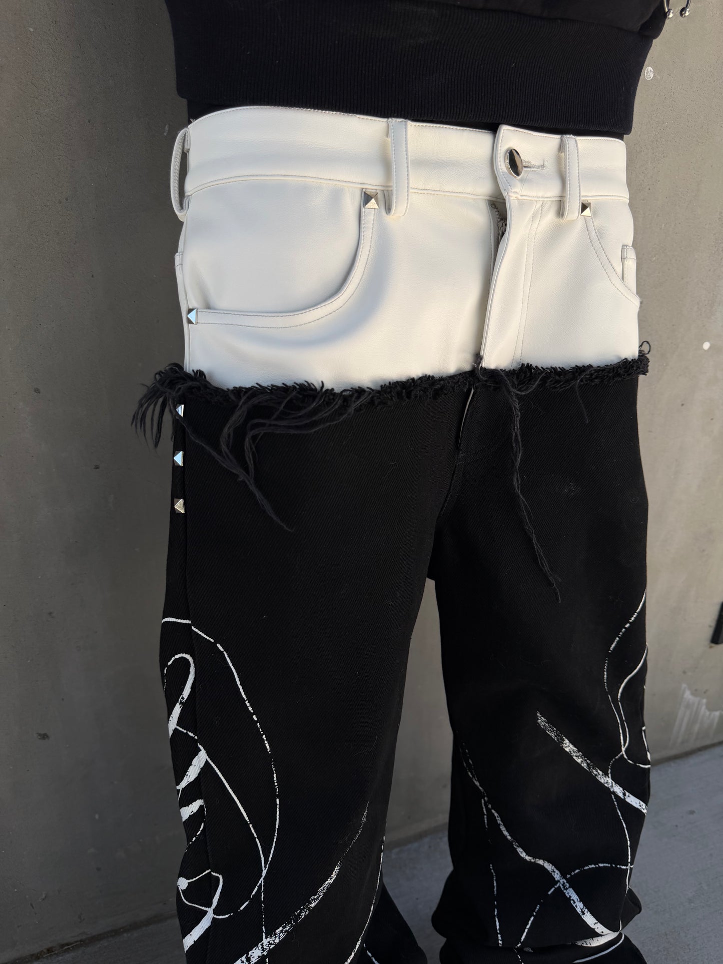 "Dark Snow" Leather Dipped Denim (Pre-Order)