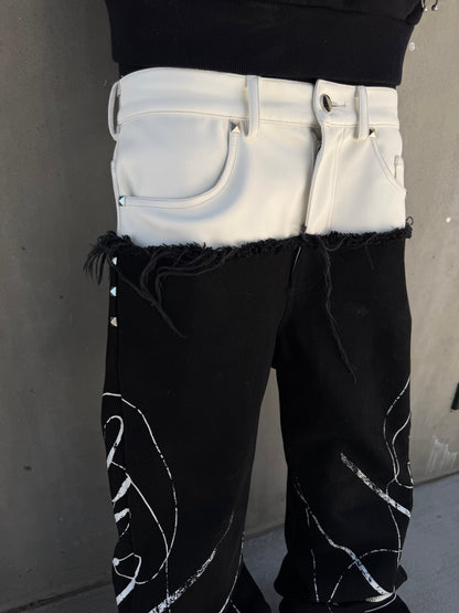 "Dark Snow" Leather Dipped Denim (Pre-Order)