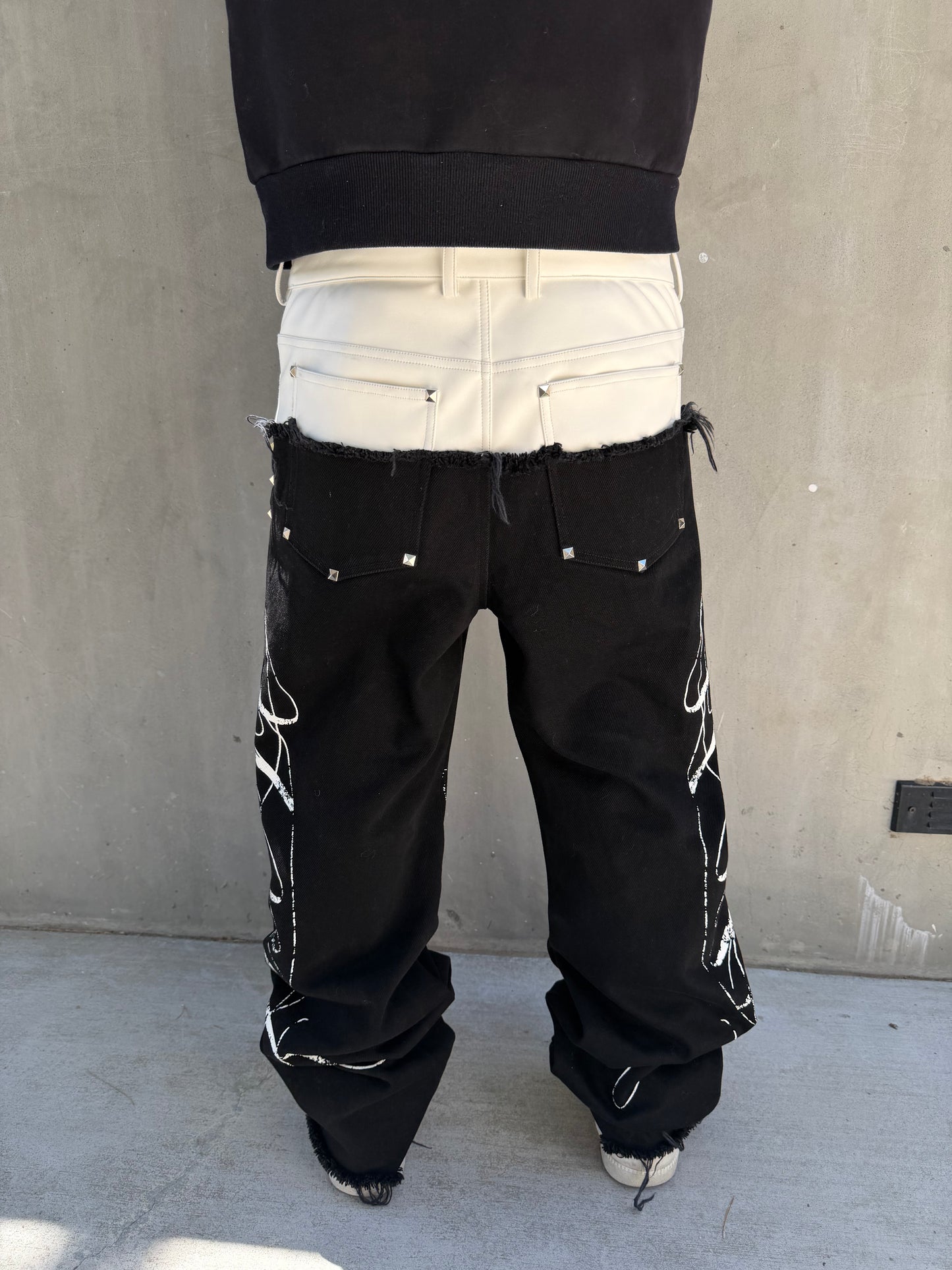 "Dark Snow" Leather Dipped Denim (Pre-Order)