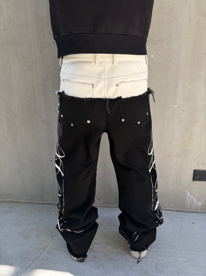"Dark Snow" Leather Dipped Denim (Pre-Order)